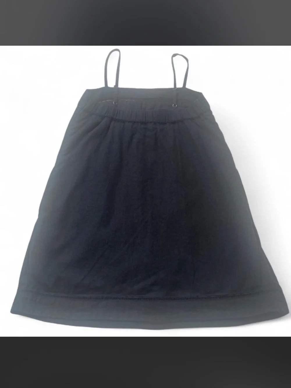 Abercrombie & Fitch Linen Cotton Trapeze Skort Day Mini Black Dress pockets - Picture 6 of 9